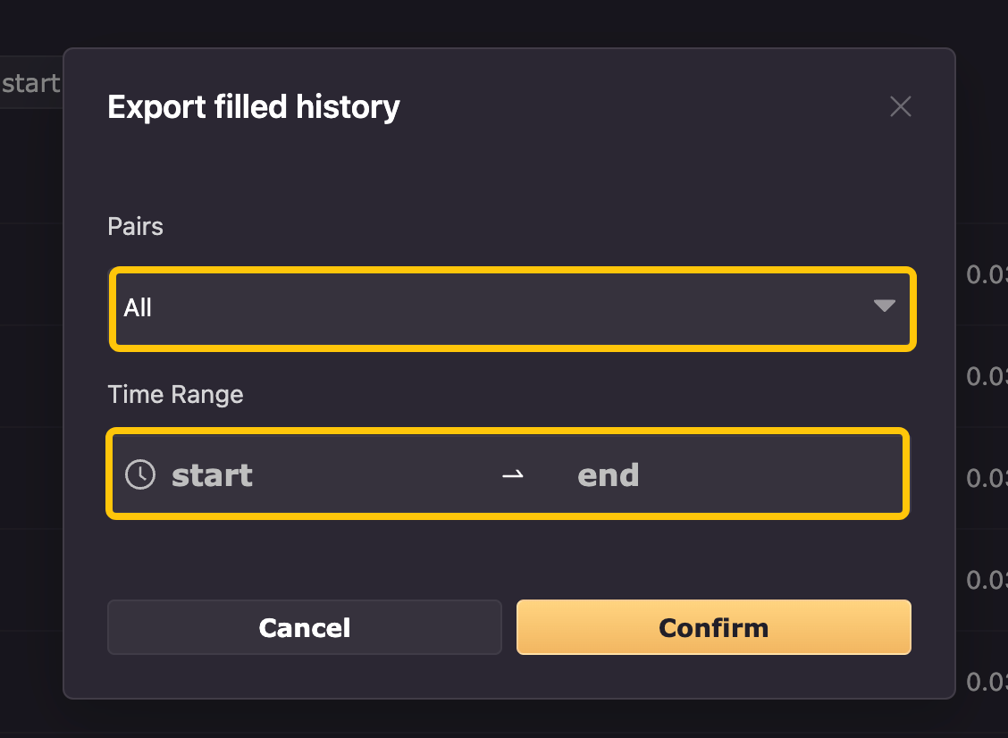 How to export filled history support center